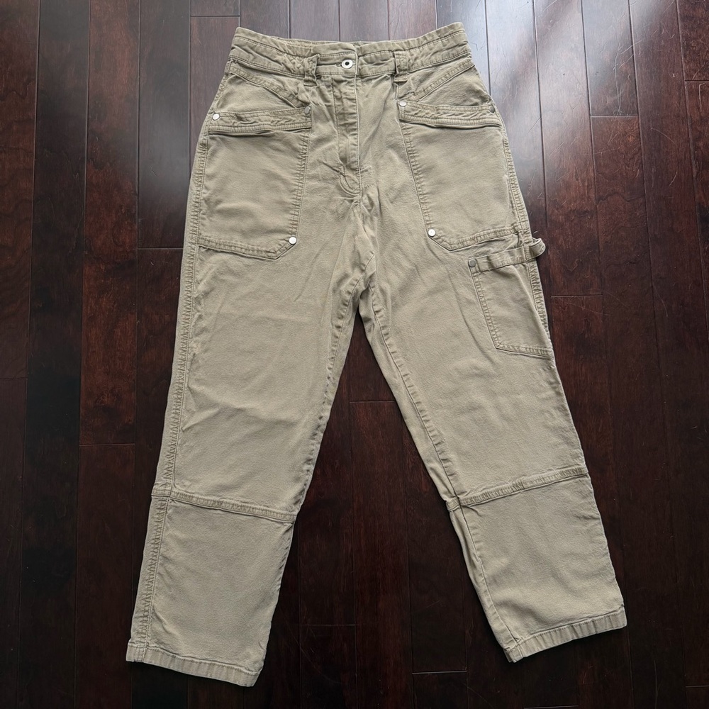 Maeve Anthropologie Womens Turner Utility Cargo Pants Size 30 Khaki Stretch